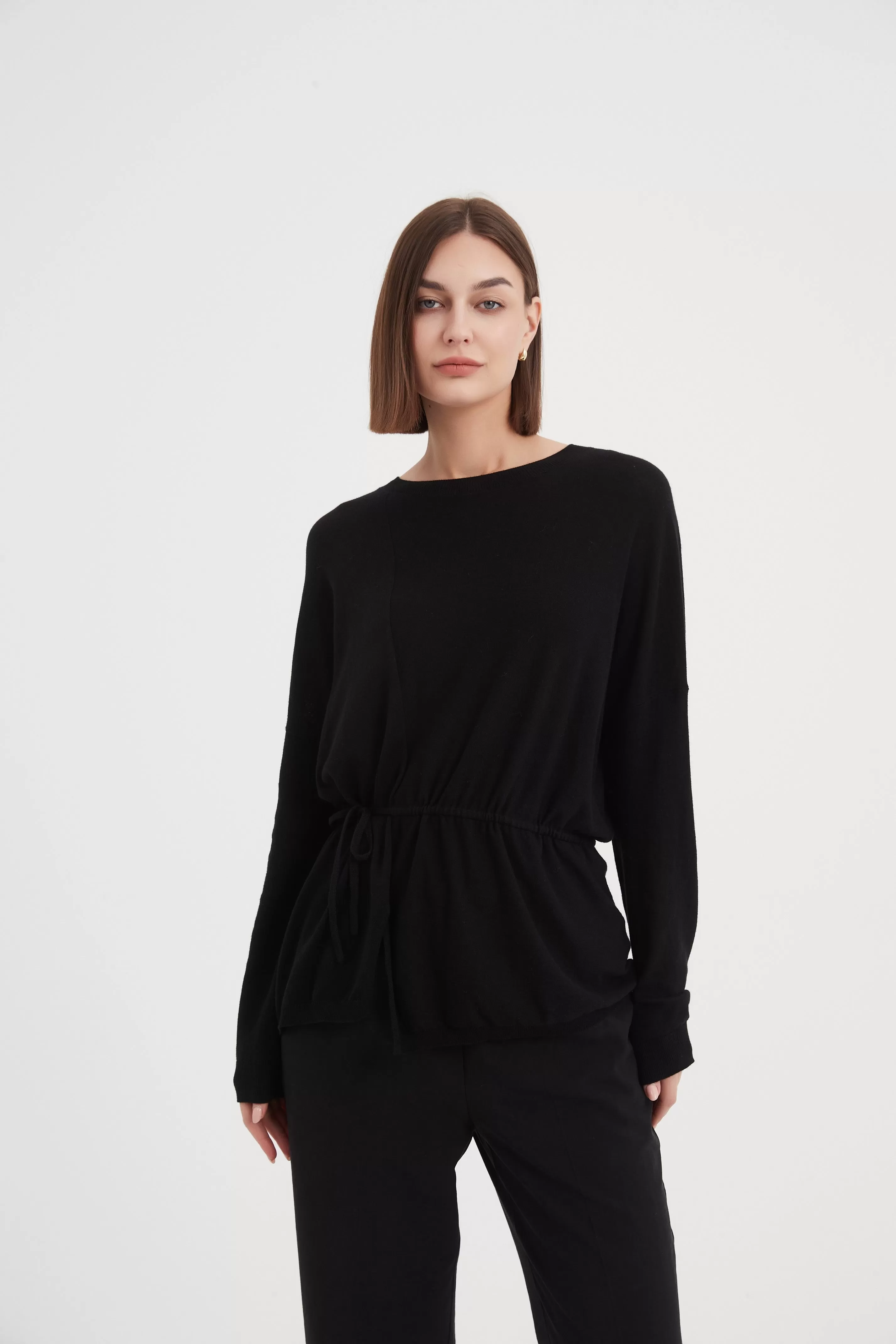 Tirelli - Split Detail Knit Top - Black