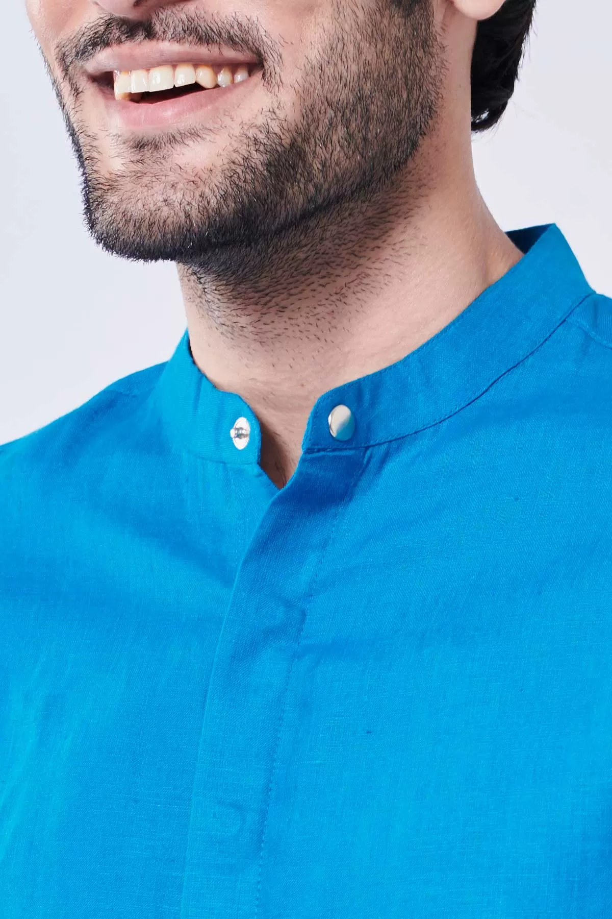 Turkish Blue Linen Shirt