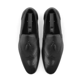 Unique Tassel Brogue Loafers-Black