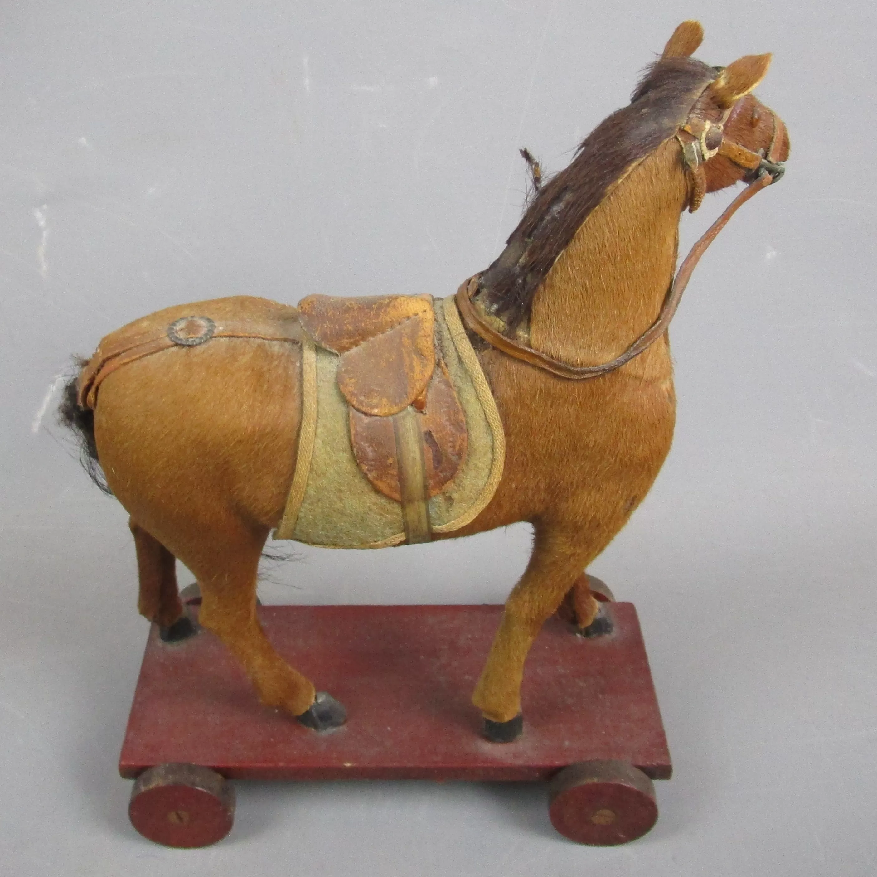 Very Fine Quality Miniature Horse Pull Toy Antique Victorian c1860