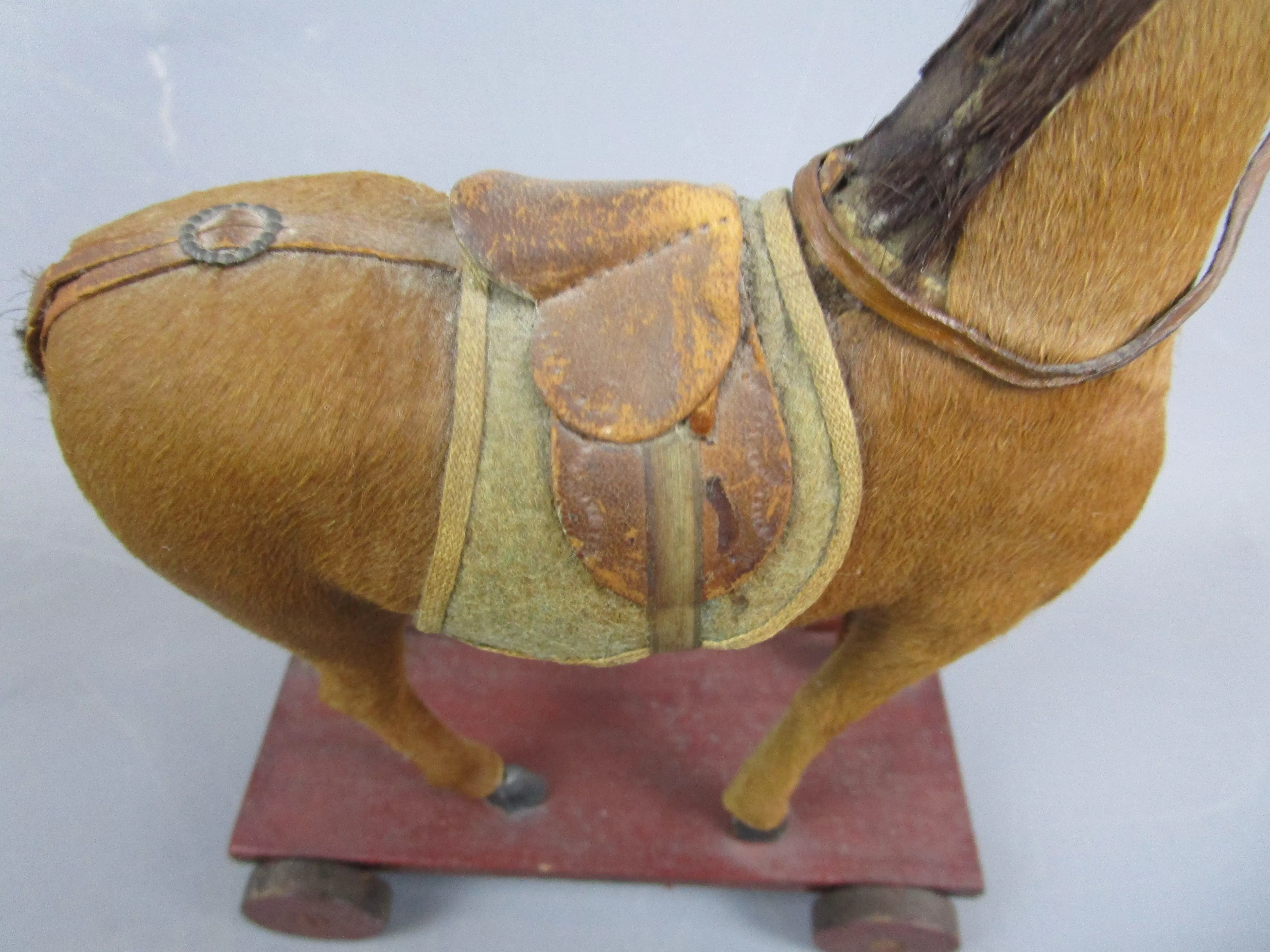 Very Fine Quality Miniature Horse Pull Toy Antique Victorian c1860