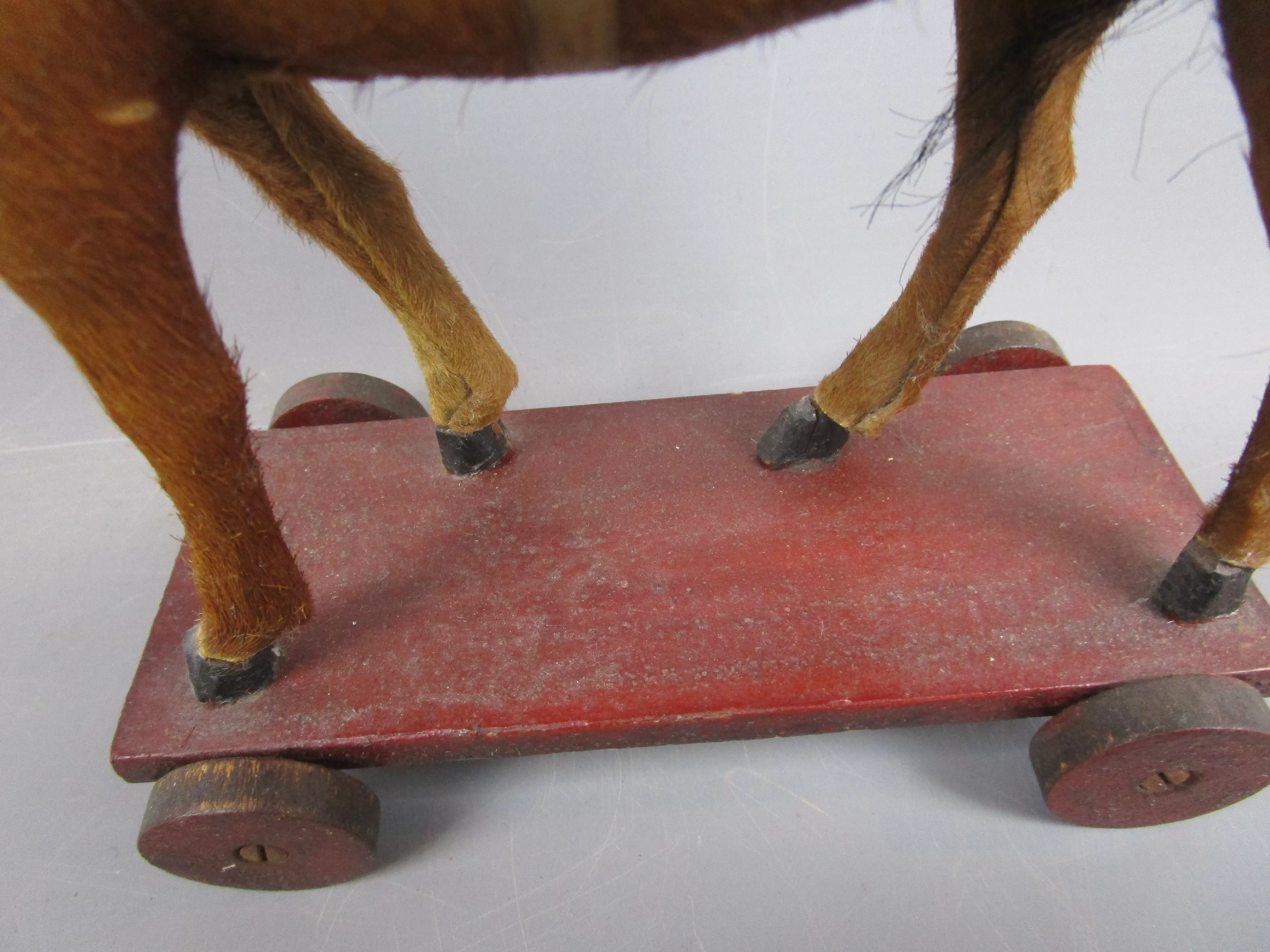 Very Fine Quality Miniature Horse Pull Toy Antique Victorian c1860