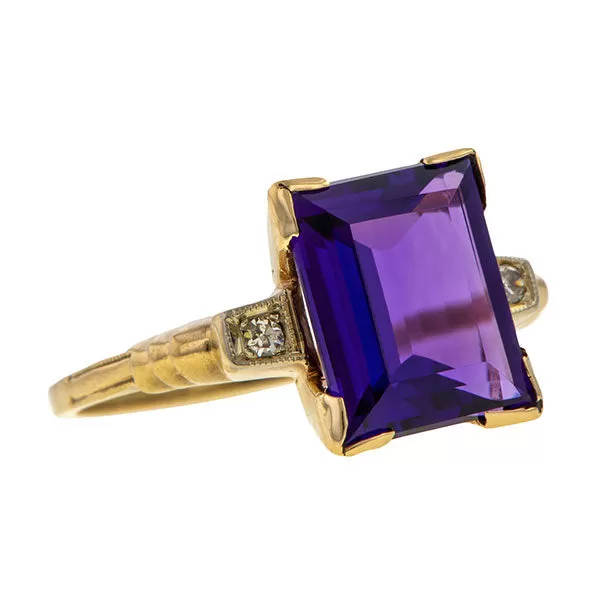 Vintage Amethyst & Diamond Ring