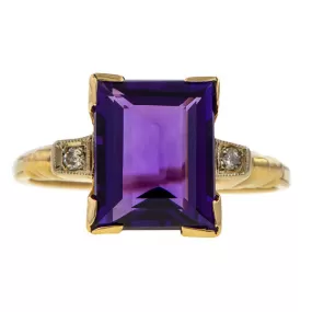 Vintage Amethyst & Diamond Ring