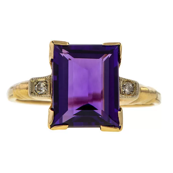 Vintage Amethyst & Diamond Ring