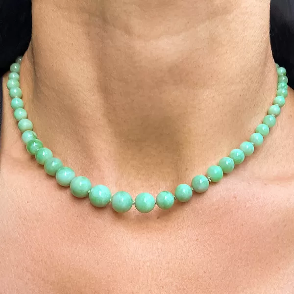 Vintage Jade Bead Necklace