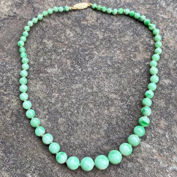 Vintage Jade Bead Necklace